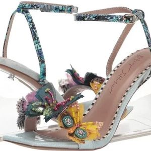 Betsey Johnson Kynlee Blue 6.5 6 1/2 Sandals Butterfly Wedges BRAND NEW NIB